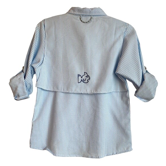 NWT White‎ and Blue  Prodoh Founders Kids Vented Fishing Shirt Size 12 - Picture 2 of 10